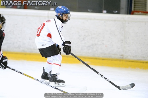2015-11-21 Aosta B-Hockey Milano Rossoblu U14 0249 Luca Orlandi